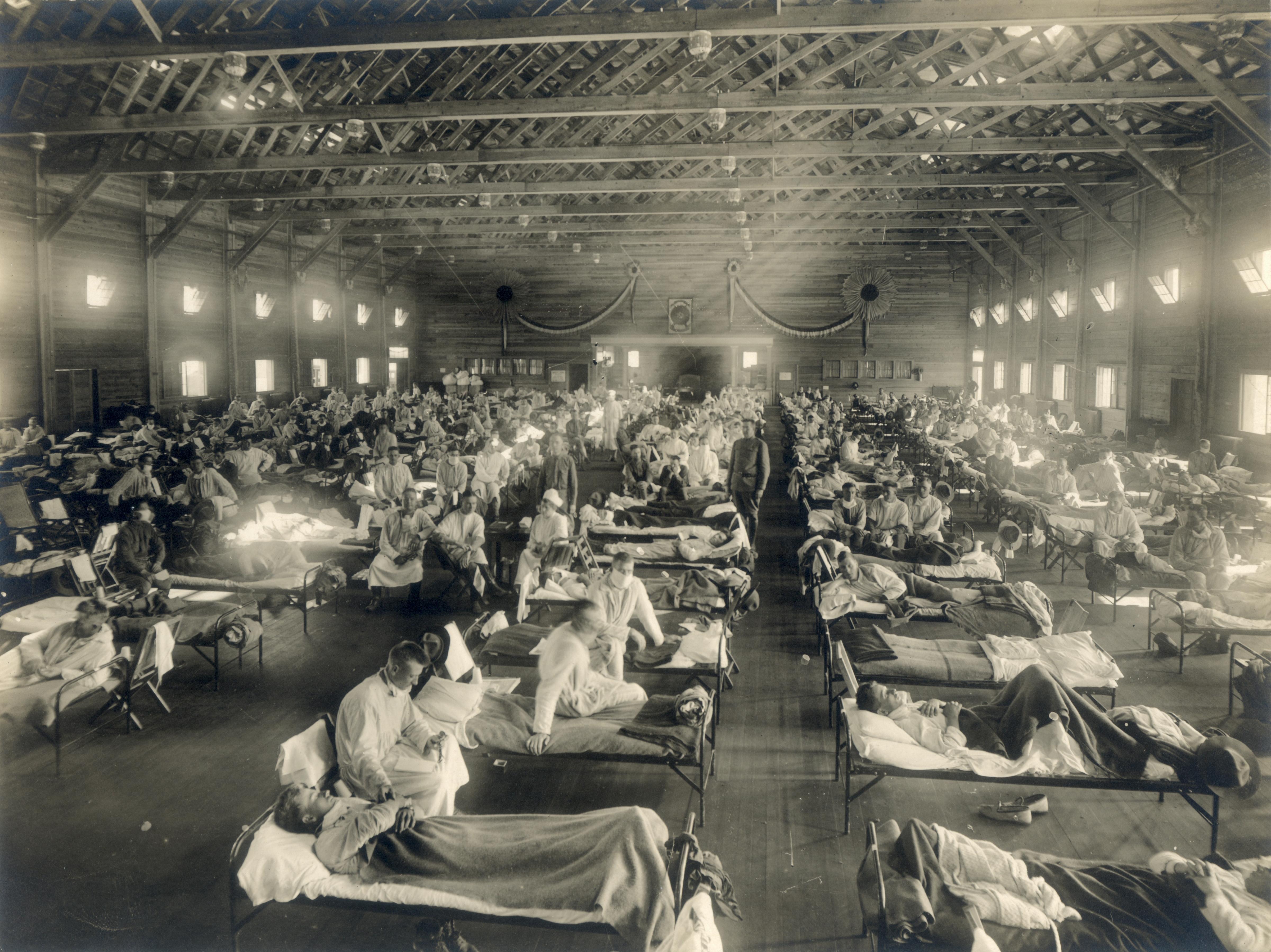Emergency hospital during 1918 influenza pandemic. Did they have to build back better?