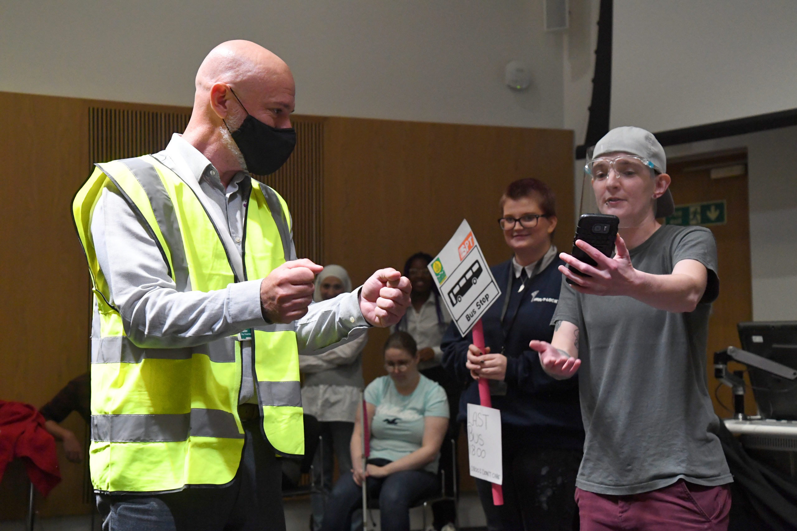 The Council’s Head of Sustainability, Gavin Slater, works with young people as part of the Democracy Pioneers project.